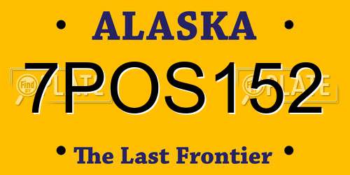 7POS152 Alaska License Plate