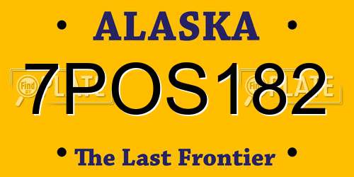 7POS182 Alaska License Plate