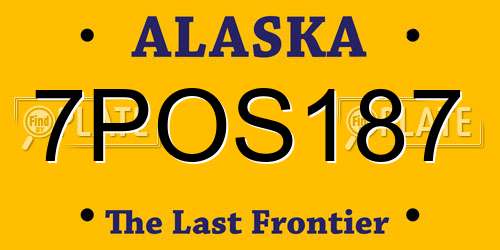7POS187 Alaska License Plate