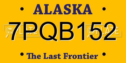 7PQB152 Alaska License Plate