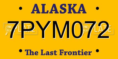 7PYM072 Alaska License Plate