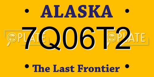 7Q06T2 Alaska License Plate