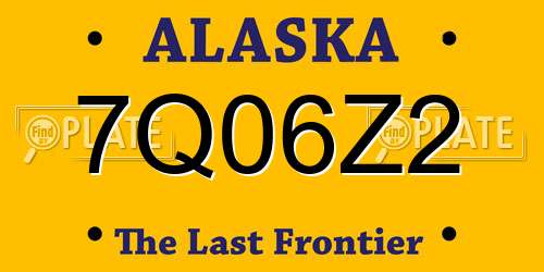 7Q06Z2 Alaska License Plate