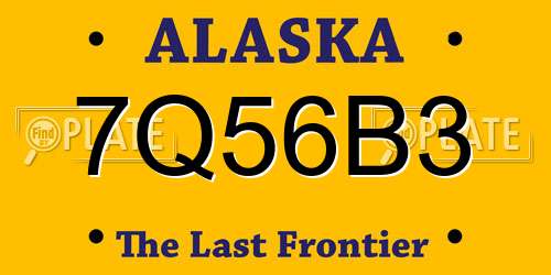 7Q56B3 Alaska License Plate