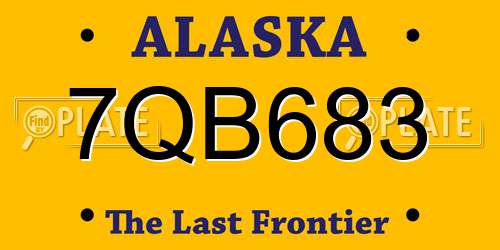 7QB683 Alaska License Plate