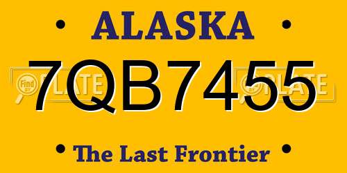 7QB7455 Alaska License Plate