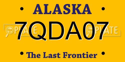 7QDA07 Alaska License Plate