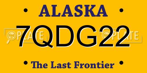 7QDG22 Alaska License Plate