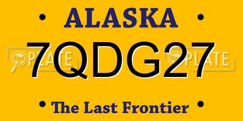 7QDG27 Alaska License Plate
