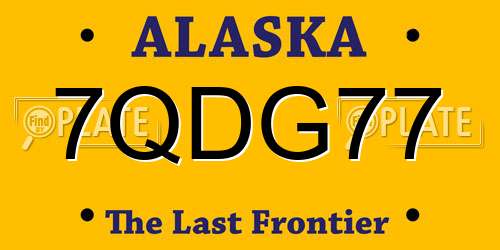 7QDG77 Alaska License Plate