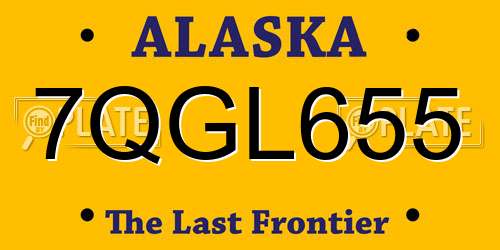 7QGL655 Alaska License Plate