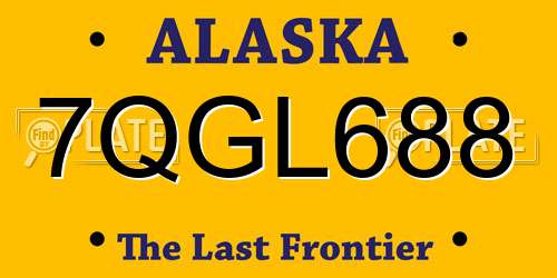 7QGL688 Alaska License Plate