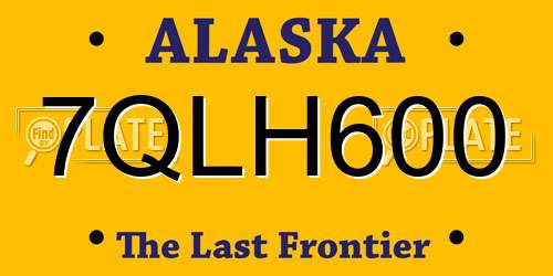 7QLH600 Alaska License Plate