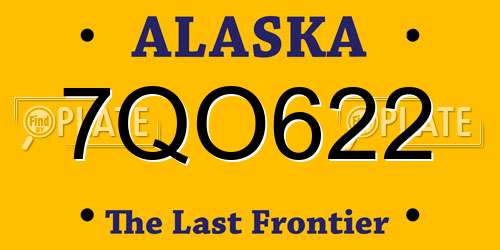 7QO622 Alaska License Plate