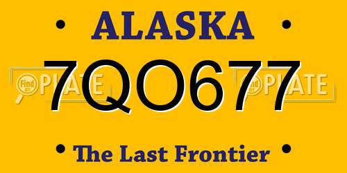 7QO677 Alaska License Plate