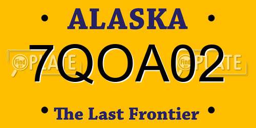 7QOA02 Alaska License Plate