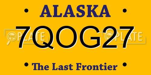 7QOG27 Alaska License Plate