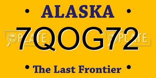 7QOG72 Alaska License Plate
