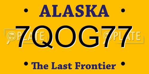 7QOG77 Alaska License Plate