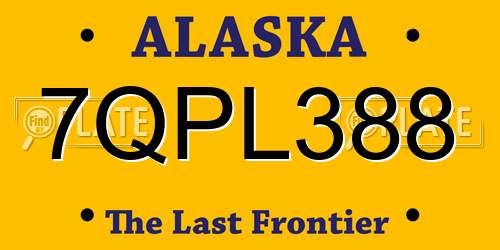 7QPL388 Alaska License Plate
