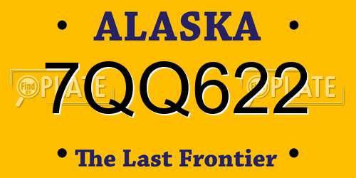 7QQ622 Alaska License Plate
