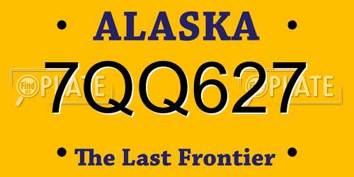 7QQ627 Alaska License Plate
