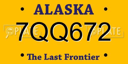 7QQ672 Alaska License Plate