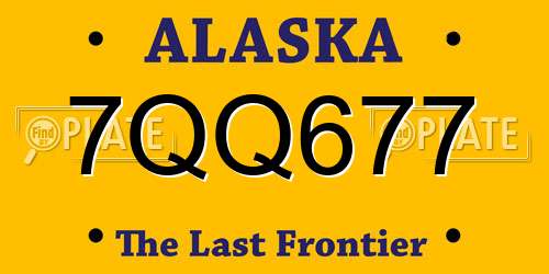 7QQ677 Alaska License Plate