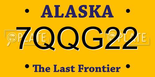 7QQG22 Alaska License Plate