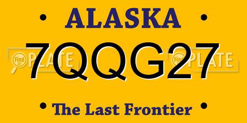 7QQG27 Alaska License Plate