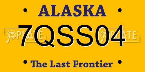 7QSS04 Alaska License Plate