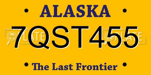 7QST455 Alaska License Plate