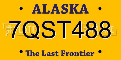 7QST488 Alaska License Plate