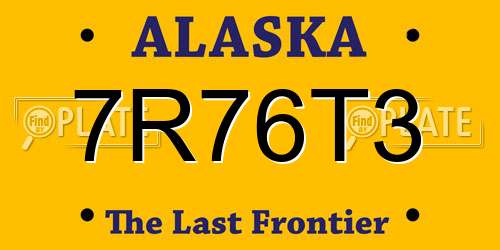 7R76T3 Alaska License Plate