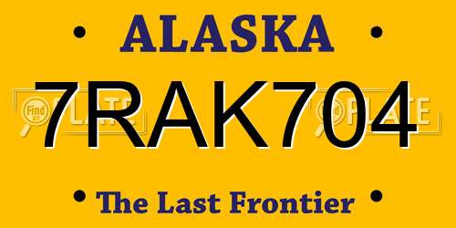7RAK704 Alaska License Plate