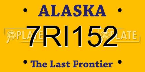 7RI152 Alaska License Plate