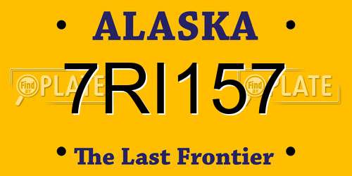 7RI157 Alaska License Plate