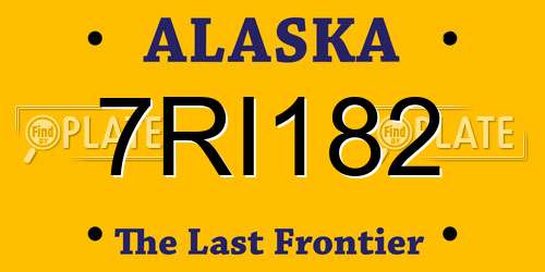 7RI182 Alaska License Plate