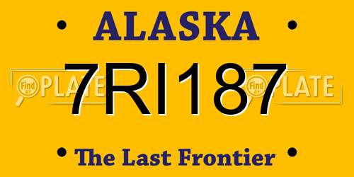 7RI187 Alaska License Plate