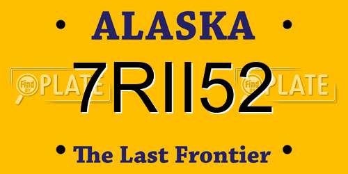 7RII52 Alaska License Plate