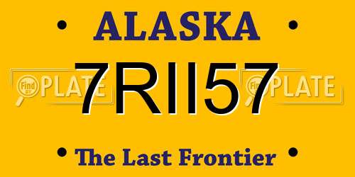 7RII57 Alaska License Plate