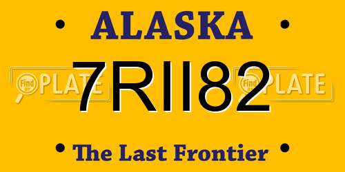 7RII82 Alaska License Plate
