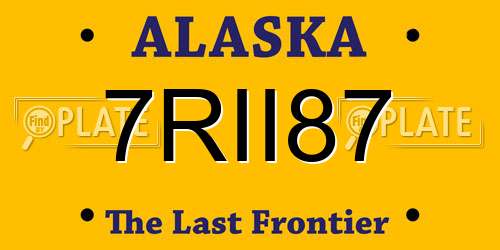 7RII87 Alaska License Plate