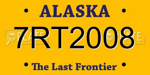 7RT2008 Alaska License Plate