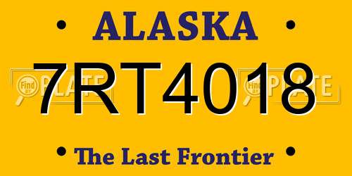 7RT4018 Alaska License Plate