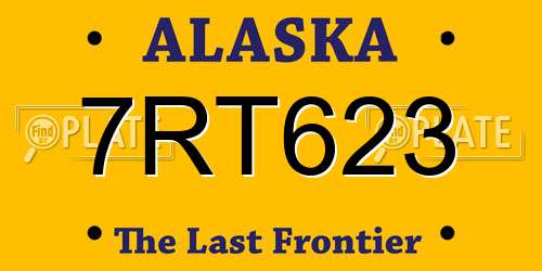 7RT623 Alaska License Plate