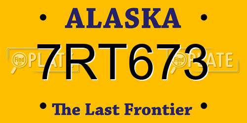7RT673 Alaska License Plate