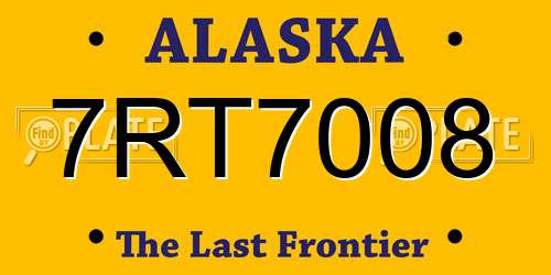 7RT7008 Alaska License Plate