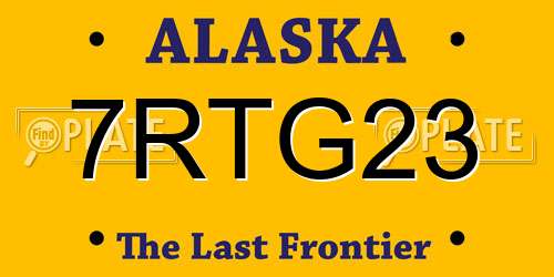 7RTG23 Alaska License Plate