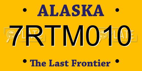 7RTM010 Alaska License Plate